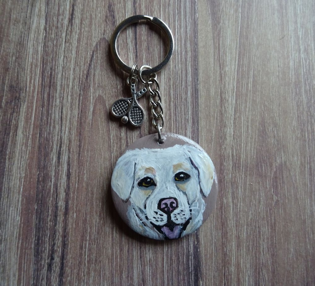 Mini peinture labrador sable/blanc