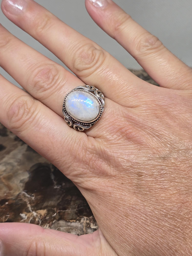Bague Argent 925 et Pierre de lune 