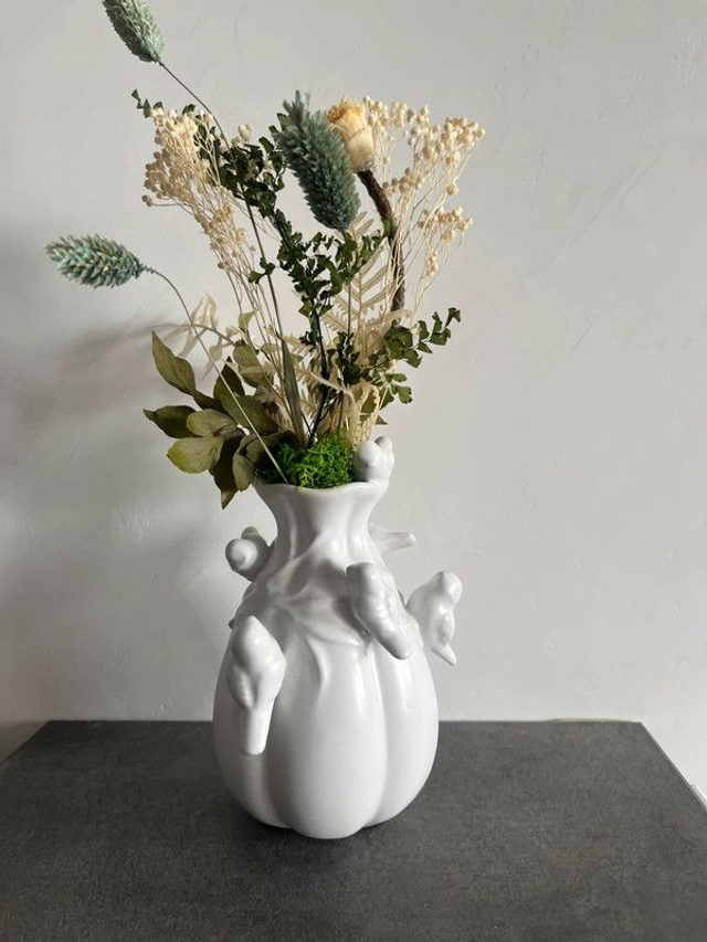 Vase decoratif motifs oiseaux
