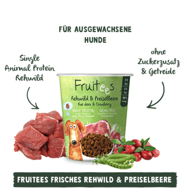Fruitees 'Rehwild & Preiselbeere' - Bosch Hundesnack, 200 g