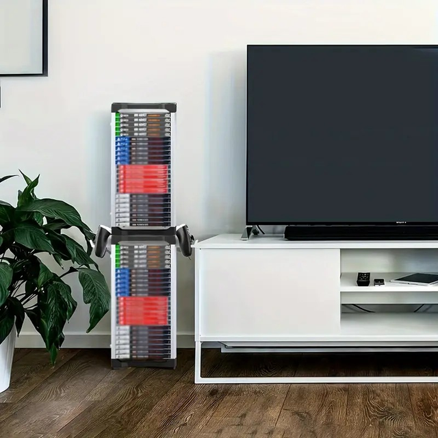 Video Game Storage Tower For PS5/ PS4/ PS3/ PS2/ Xbox One/Xbox 360 &amp; Xbox Series X/S/Wii &amp; Switch Game Box DVD &amp; Blu-ray Disc Organizer