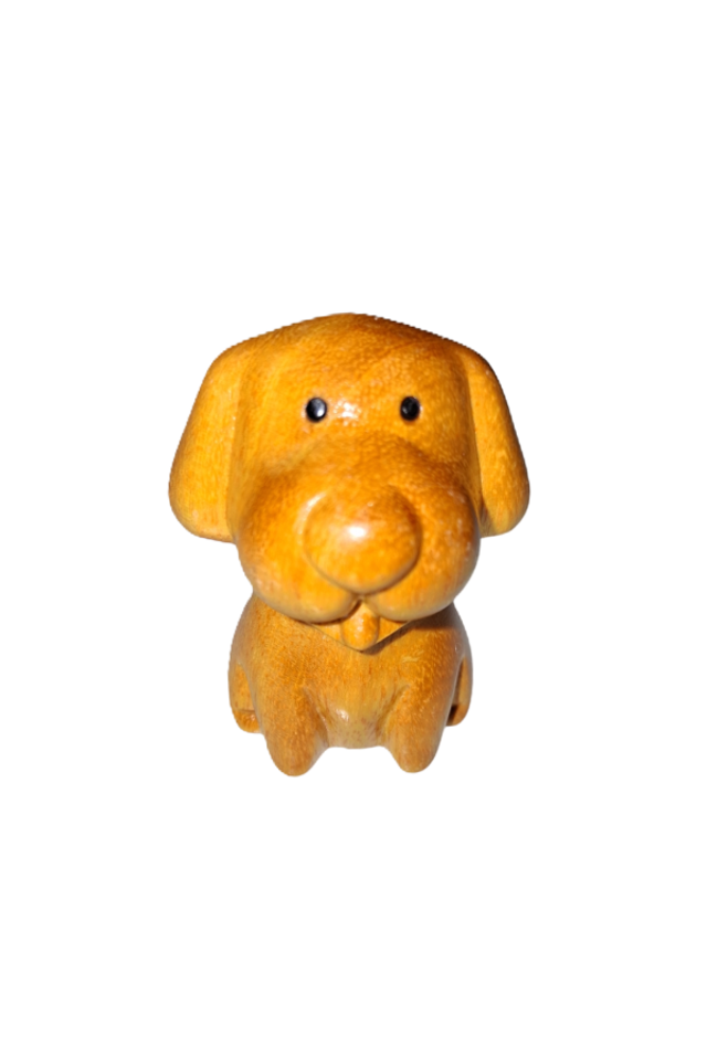 Echtholzfigur Hund handgeschnitzt
