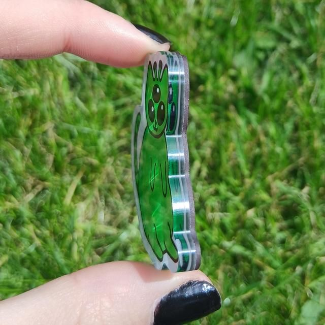 Green Alien Cat Acrylic Magnet