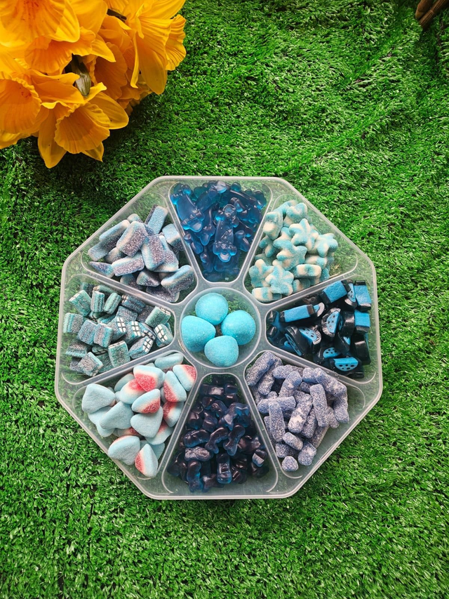 True blue luxury platter round 