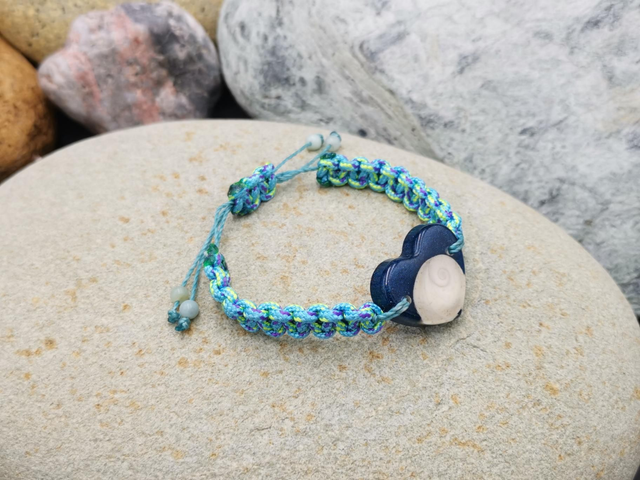 BCO-025 Bracelet gros cœur bleu 