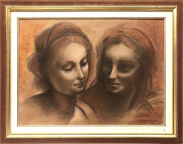 Copia da Leonardo (particolare) fusaggine su tavola 50 x 70 cm. (Daniele Poltronieri)