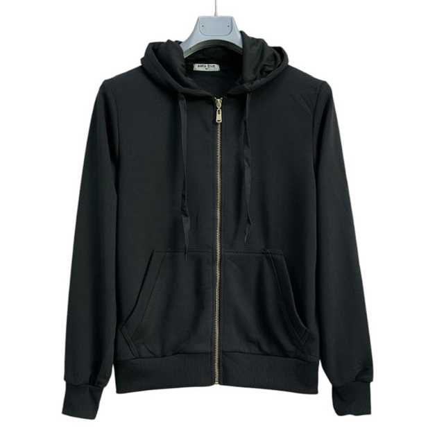 Felpa basic con cappuccio zip 486-1