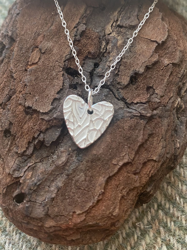 Fine Silver Heart Pendant  