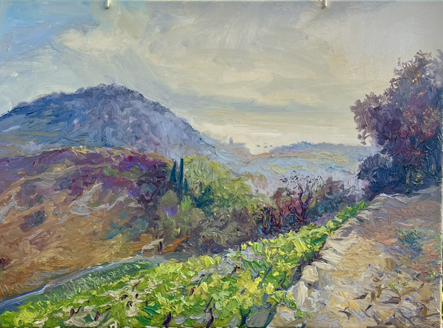 „Morgenausblick von den Hügeln, Collioure“ Öl auf Leinwand, 50 × 70 cm
