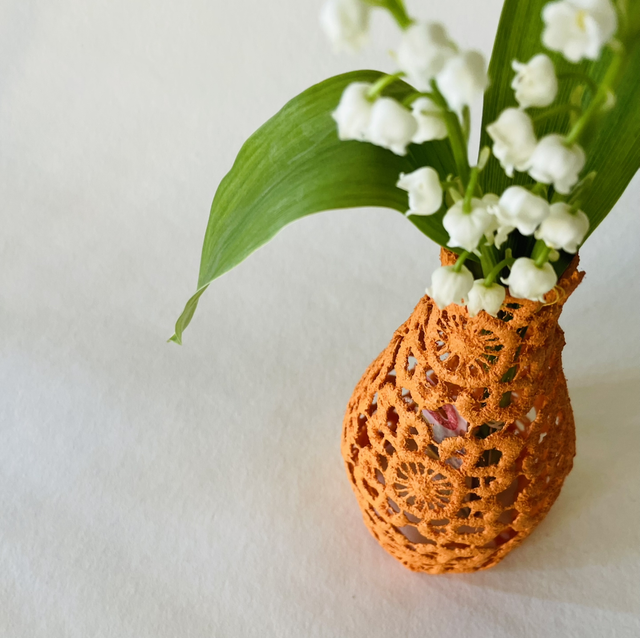 Bouteille dentelle orange