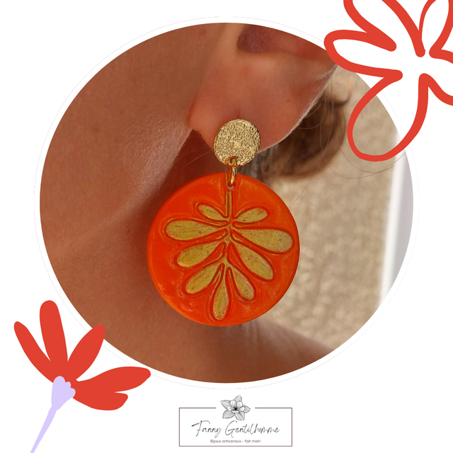 Chris - Boucle d'oreille mandarine