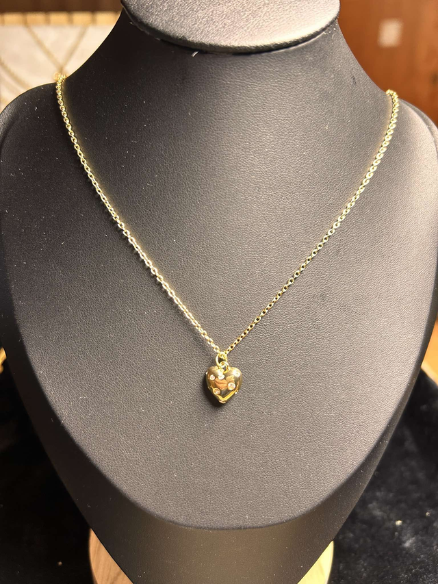 Gold Heart with strass