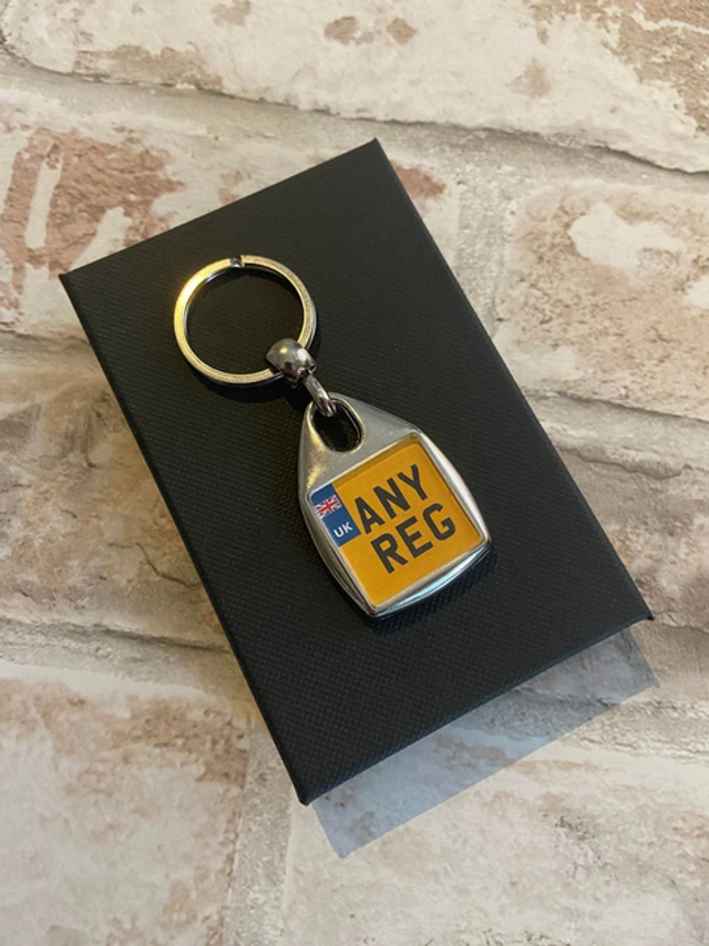 Personalised Registration Plate Keyring in Box - Double sided