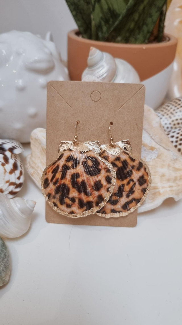 Boucles d'oreilles coquillages léopards 