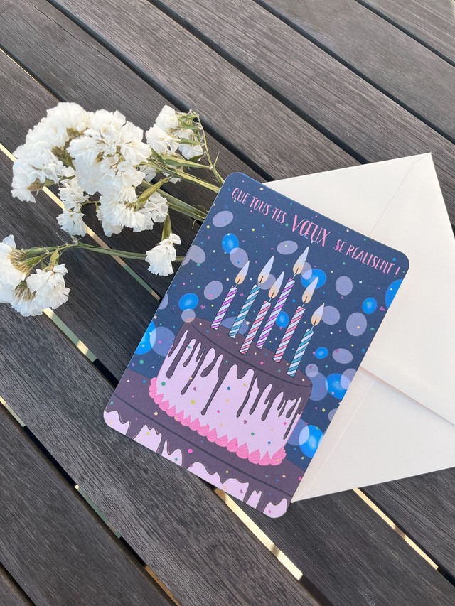Carte de vœux &quot;Vœux d&#039;anniversaire&quot;
