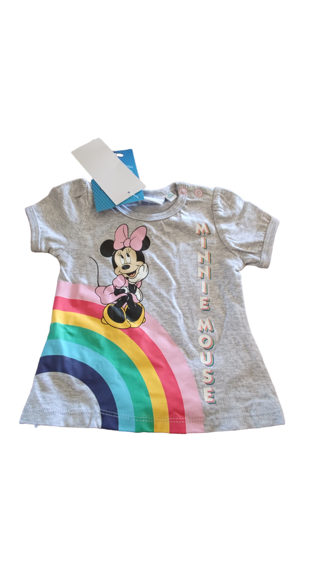 Tee-shirt à manches courtes gris minnie 3 mois (Minnie)