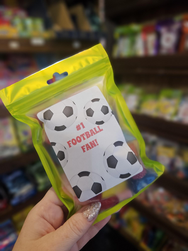Football fan gummy mix pouch 