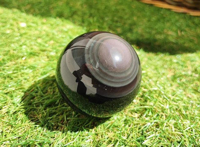Sphère en Obsidienne oeil céleste 70mm
