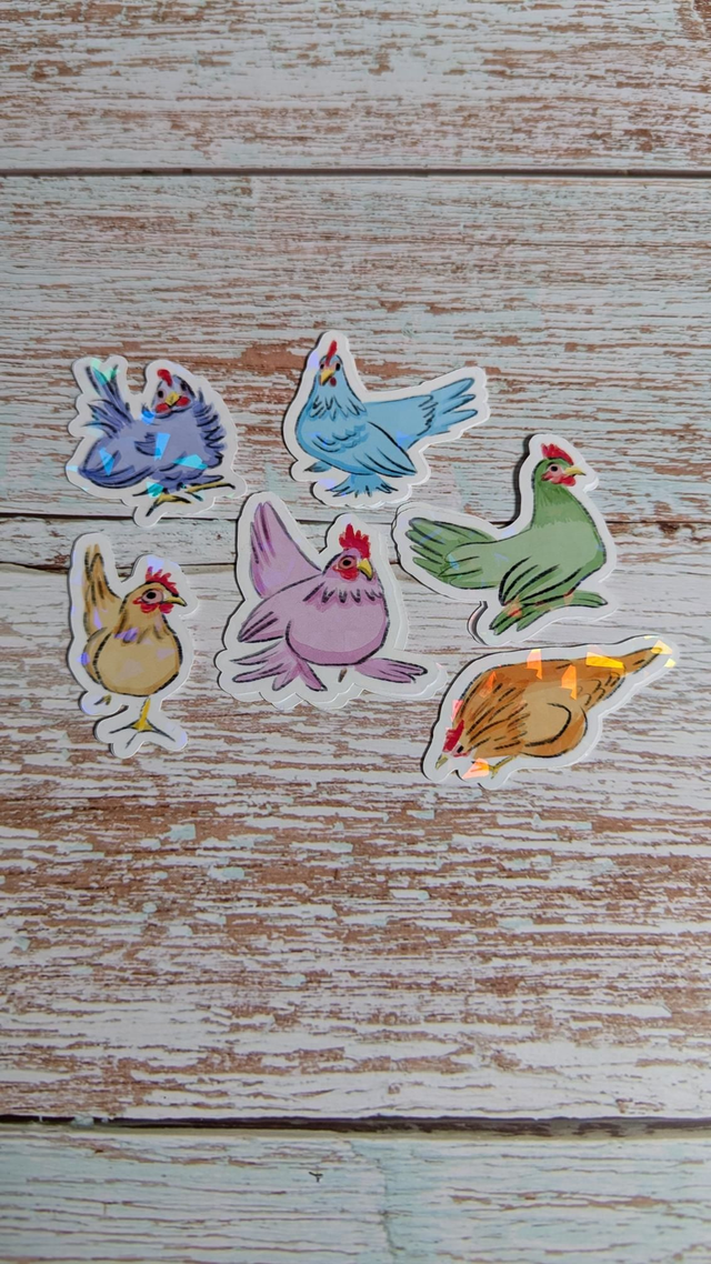 Sticker "Bunte Hühner"