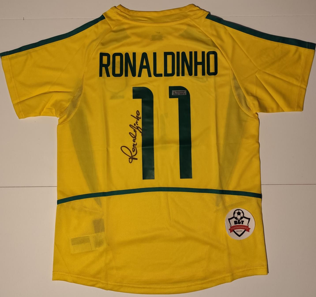 Gesigneerd Ronaldinho Brazilië 01/02 Home Shirt – Legendarisch!