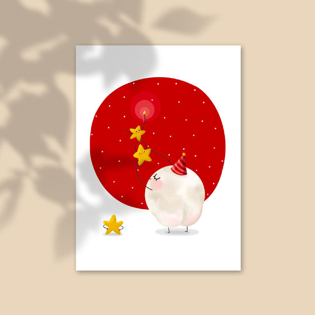 Noël - Lune et étoiles - 10 x 15 cm