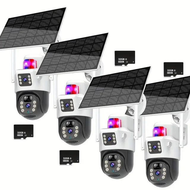 Solar-Powered Security Camera with 32GB Memory Card 6MP 