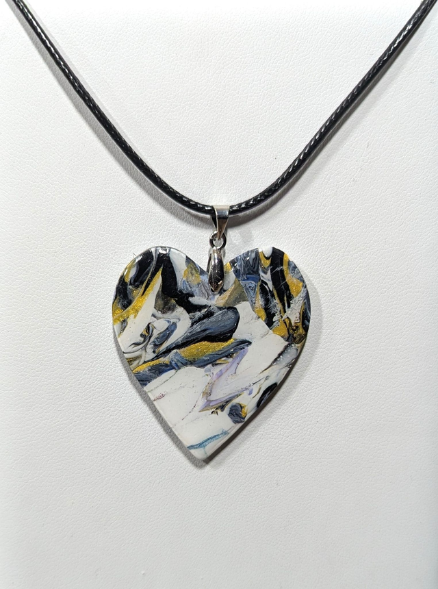 Pendentif cœur marbré