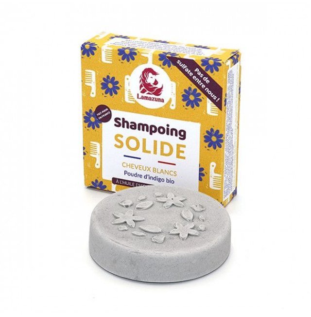 Lamazuna - Shampoing solide - Cheveux Blancs - Poudre d'indigo