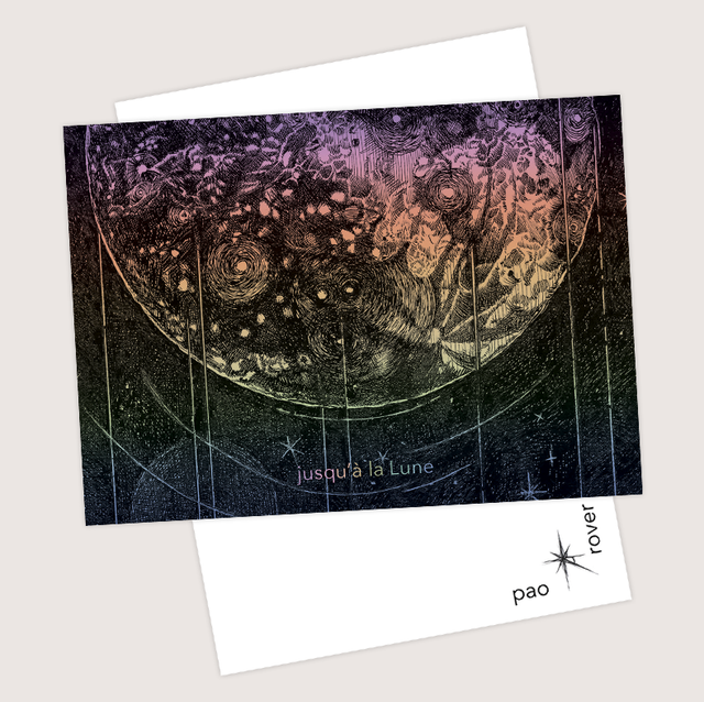 Carte postale &quot;Jusqu&#039;à la Lune&quot;