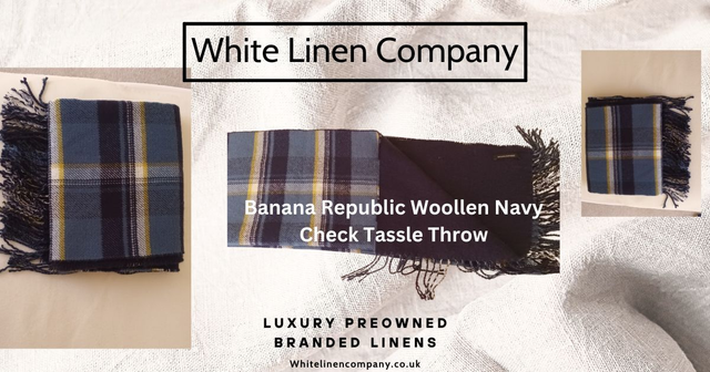 Navy Check Woollen Single Throw