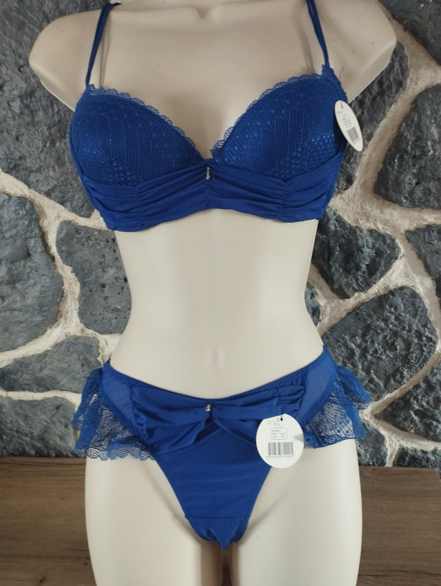 Ensemble Bonnet C avec armatures et léger rembourrage bleu royal
