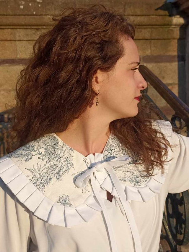 Col Claudine en toile de Jouy