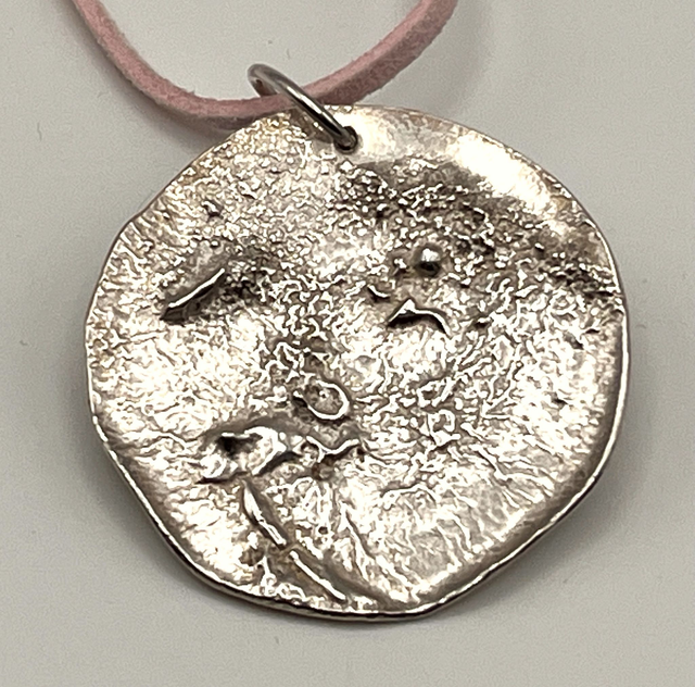 Recycled Silver Textured Circular Pendant
