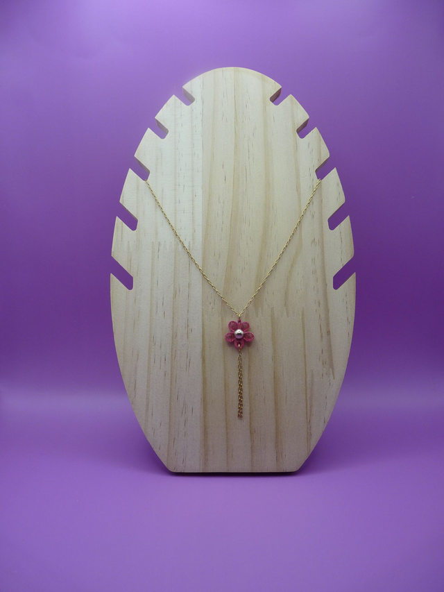 Sautoir long - Idylle fuchsia