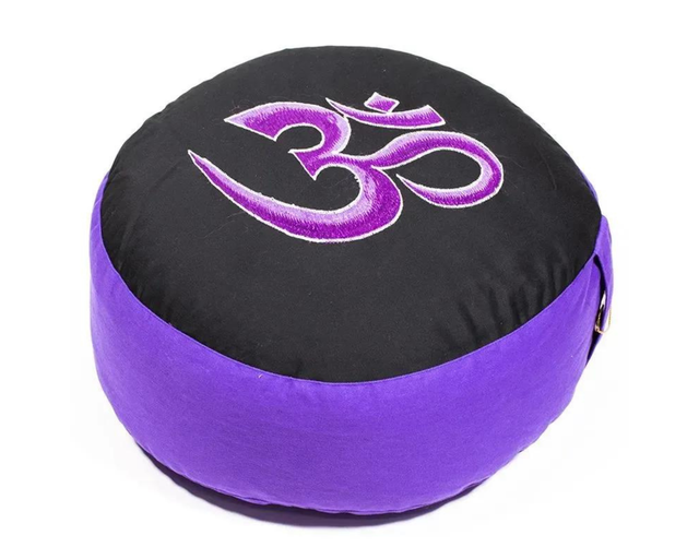 Coussin de méditation Om violet et noir