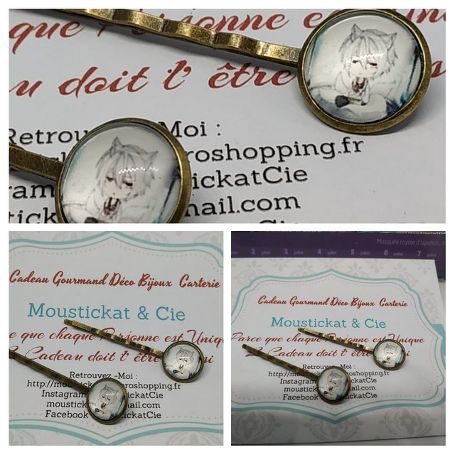 lot Pince à cheveux cabochon, barrette, été, cabochon