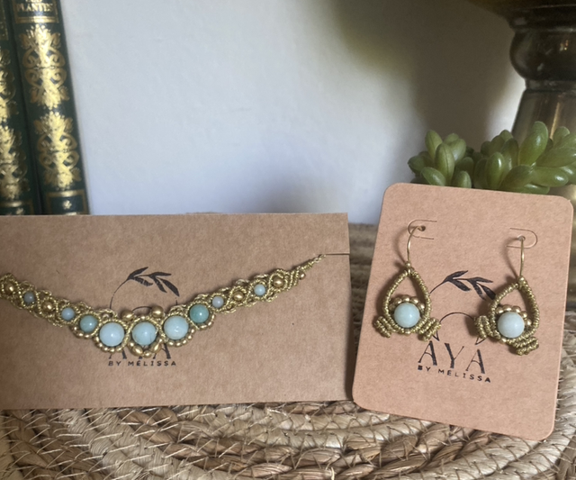 Parure UNIQUE  AMAZONITE - Inge 