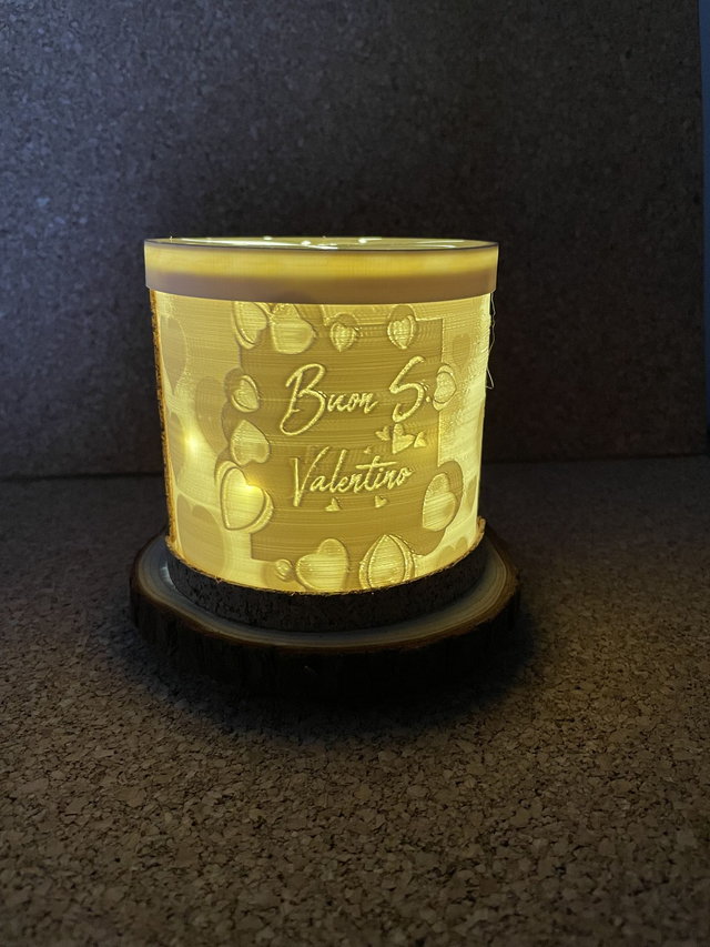 Litofania 3D con frase e foto