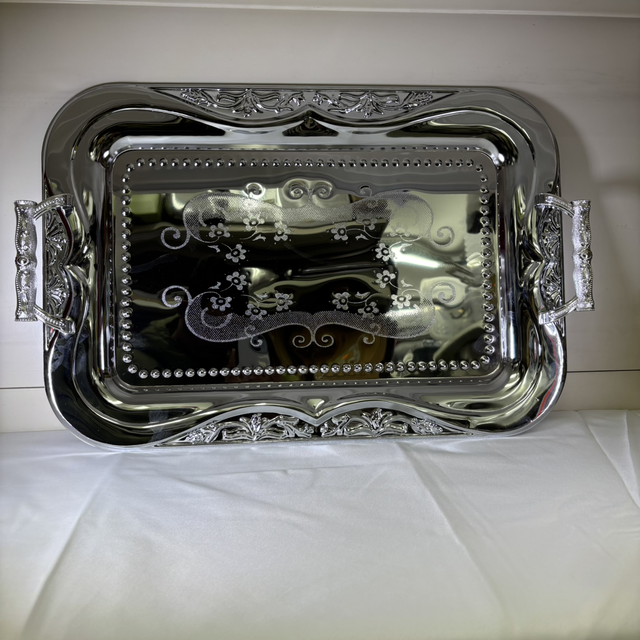 Plateau inox argenté 