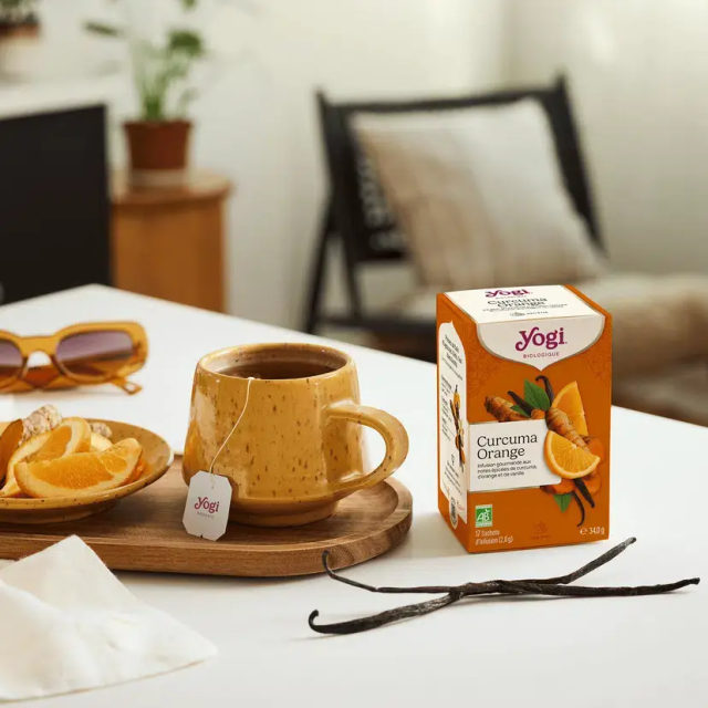 Yogi Tea Curcuma Orange BIO | Infusion Ensoleillée 17 Sachets