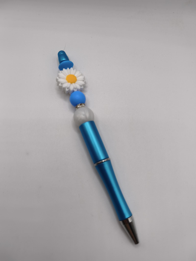Stylo bleu marguerite 