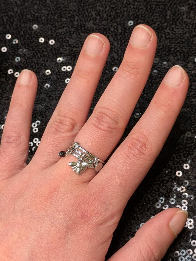 Bague breloque papillon de nuit 