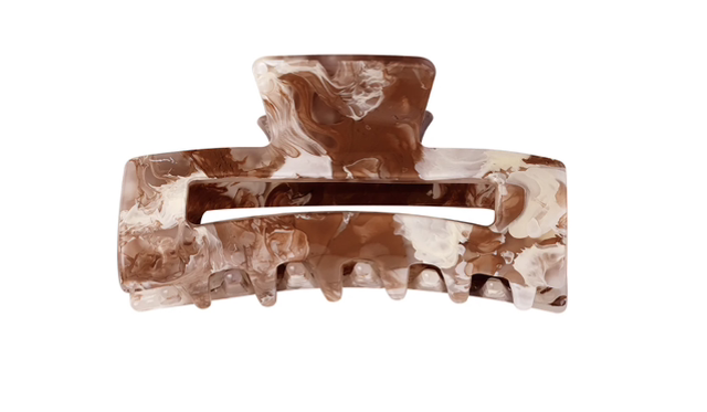 Haarklem Recht Marble Brown Beige