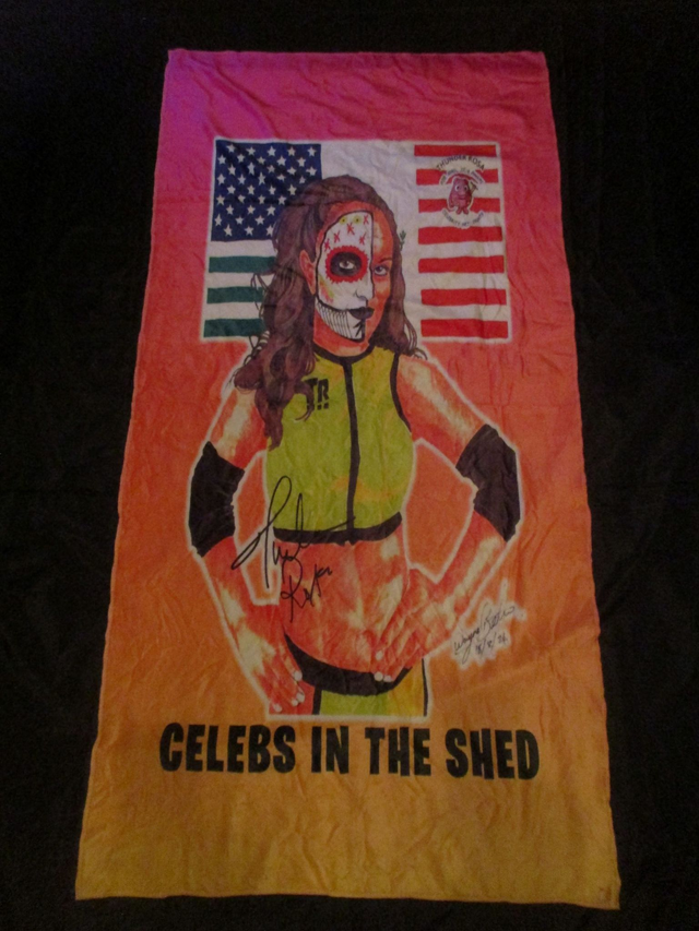 Thunder Rosa La Mera Mera AEW Wrestler Picture TWO COLOURS PINK &amp; ORANGE Blanket (Black Logo)(75cm x 150cm)
