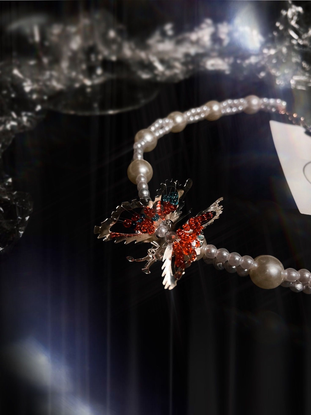 Collier Perles et Papillon - Martin(e)