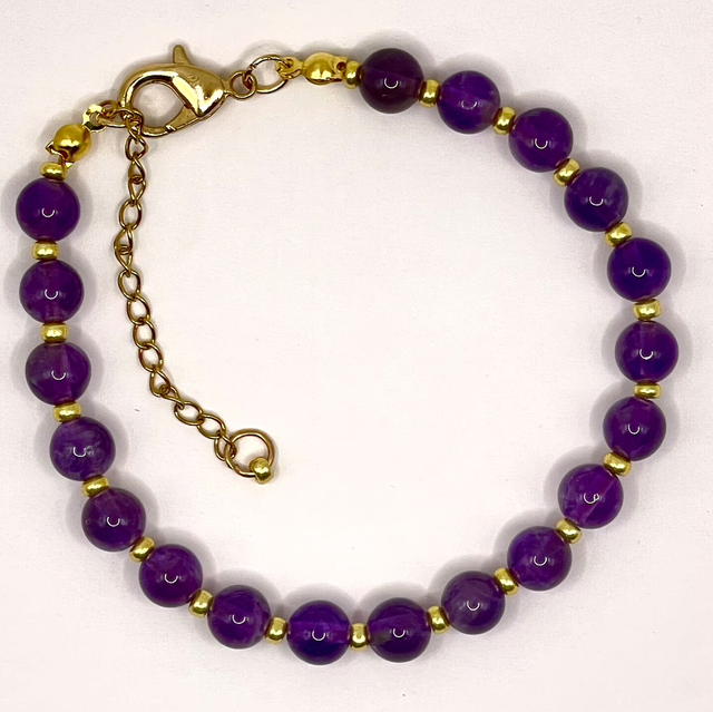 B016 - Bracelet perles améthyste 
