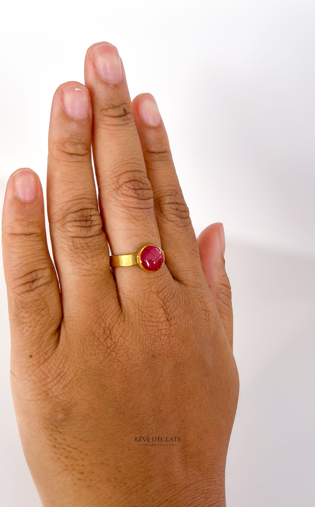 Bague- Fleur de bougainvillier rose