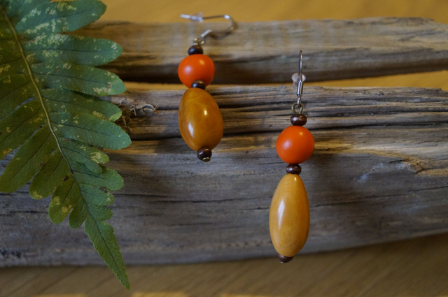 Graine double orange et marron clair