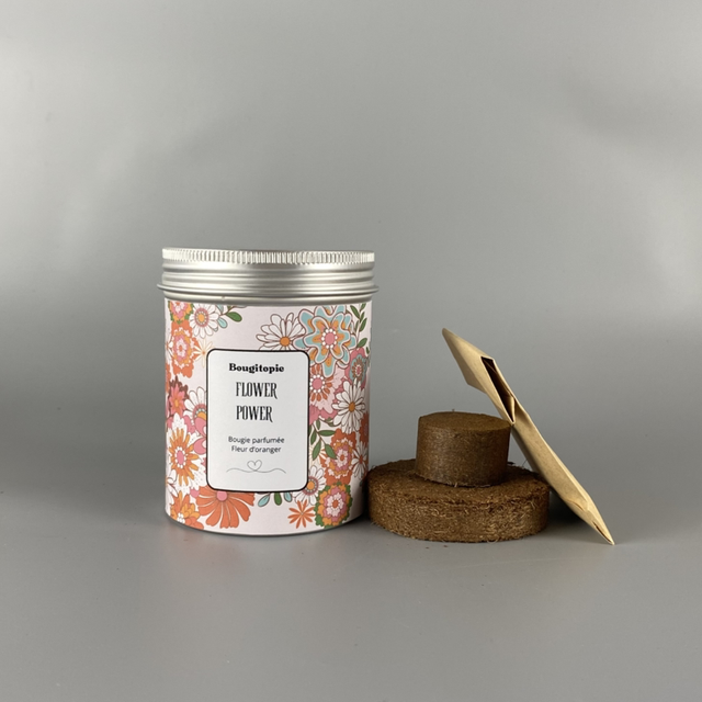 Combo bougie et kit graines à semer - Flower power - Fleur d’oranger