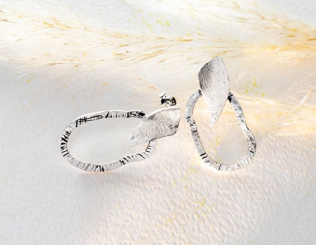 Pendientes hechos a mano en plata 925 